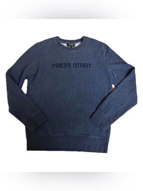 A.P.C. Press Start Crew Sweat Blue Crewneck Sweatshirt Pullover Sz Small
